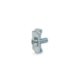 GN 20i - Standard Connectors, Steel, for Aluminum Profiles (i-Modular System), Type D Doubled, Coding C with screw