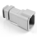 ATM04-6P-SR01XX - 6-Way Receptacle, Male Connector with Strain Relief - ATM04-6P-SR01XX