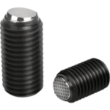 B0159 - Ball-end thrust screws without head with flattened ball and rotation lock