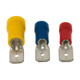 BN 20375 - Push-on terminals with antivibration copper sleeve and PVC insulation (BM), brass, tin-plated