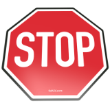 Pictogramme de sol hexagone "stop"