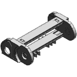 Roller chain link - with hole - Crossbars every link (crossbars removable along the inner and outer radius)