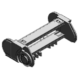 Roller chain link - with pin - Crossbars every link (crossbars removable along the inner and outer radius)