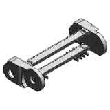 Roller chain link - with hole - Crossbars every link (crossbars removable along the inner and outer radius)