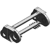 Roller chain link - with hole - Crossbars every link (crossbars removable along the inner and outer radius)