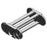 Roller chain link - Crossbars every link (crossbars removable along the inner and outer radius)