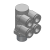 KQ2ZD (Pollici) - D'estremità a doppio gomito orientabile a 4 uscite (Materiale di tenuta)