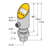 6832639 - Pressure Transmitter (Rotatable), 2 PNP/NPN Transistor Switching Outputs