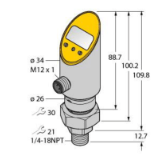 6832662 - Drucksensor (verdrehbar), mit 2 Transistorschaltausgängen pnp/npn