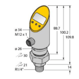 6832887 - Drucksensor (verdrehbar), mit 2 Transistorschaltausgängen pnp/npn