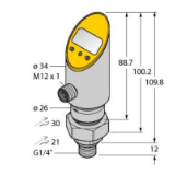 6832839 - Pressure Sensor (Rotatable), With Analog Output and PNP/NPN Transistor Switching